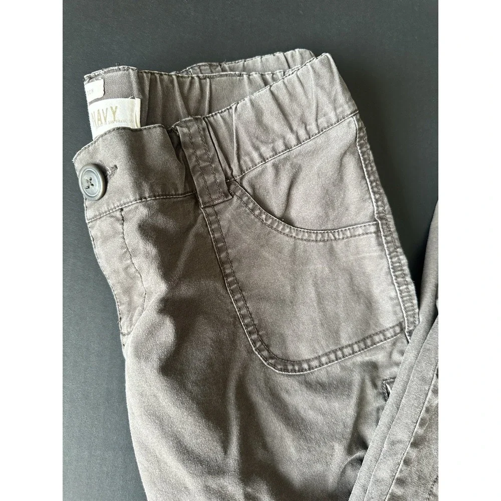 Old Navy Girls Gray Utility Straight Leg Pants Reinforced Knee Cargo Pocket S 14